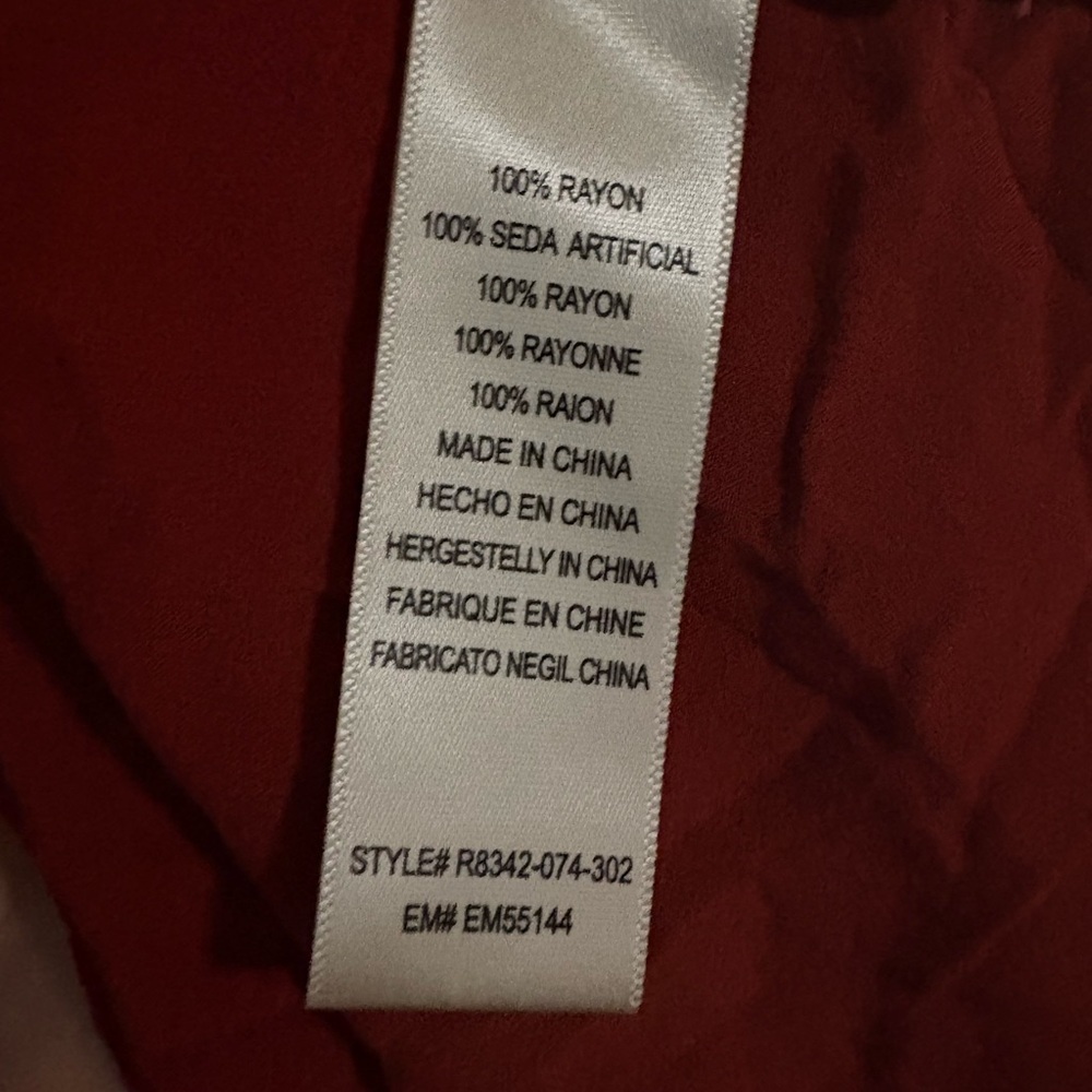 Anthropologie Red Pleated Long Sleeve Gown - Picture 5 of 5